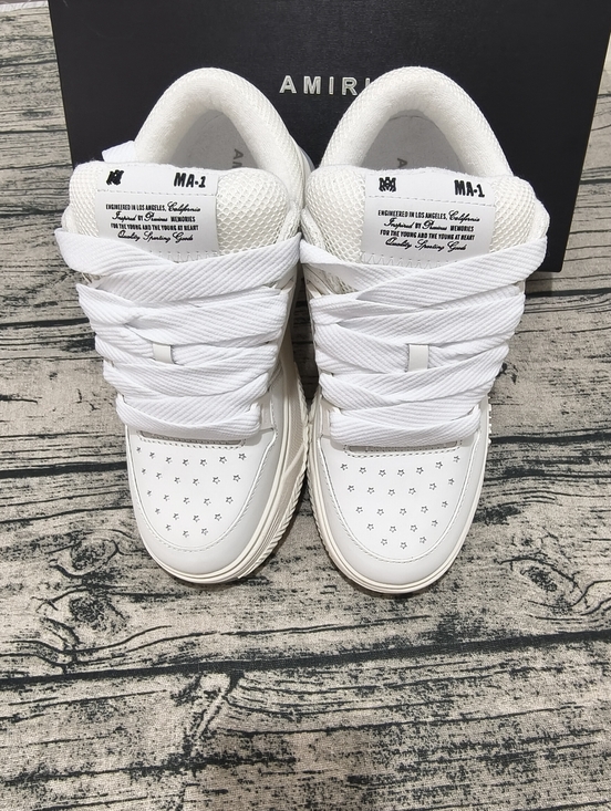 るページ　アミアイボリー　S AMIRILeather MA-1 Low-Top Sneakers